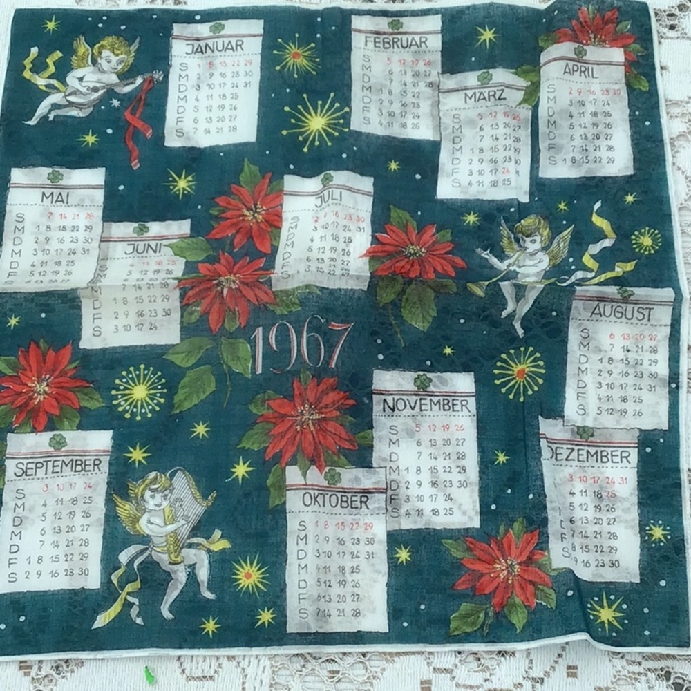 1967 Calendar Hanky